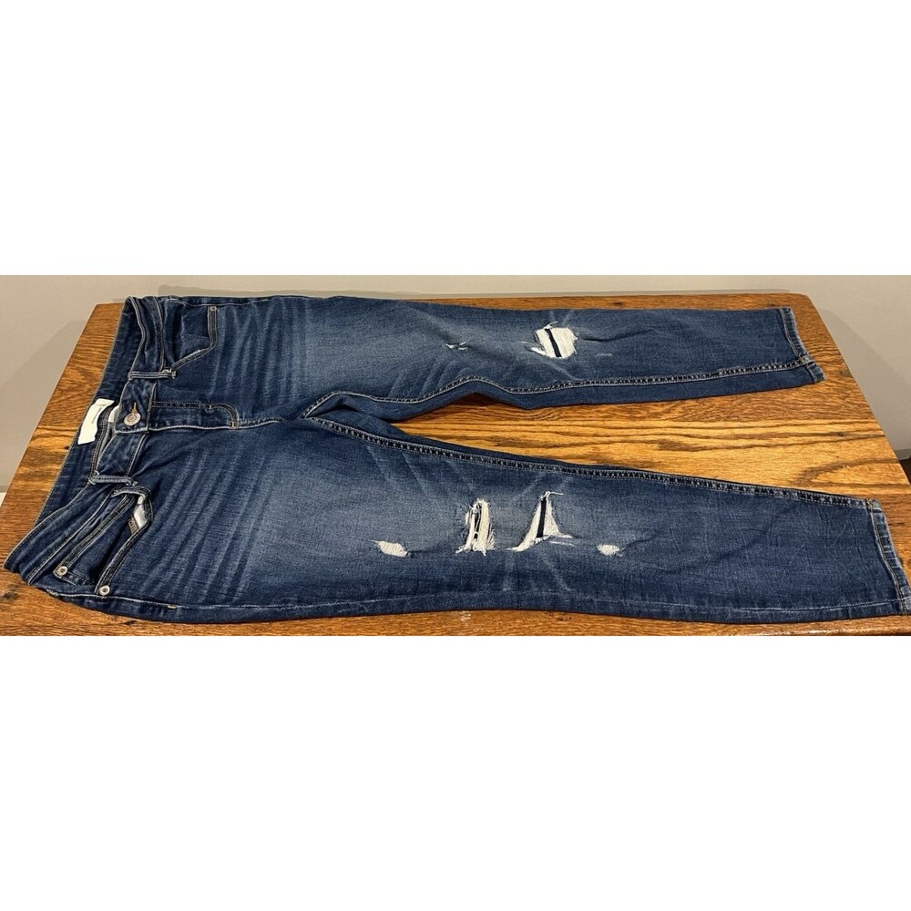 Women's Maurice's Skinny Denim Jeans Sz 30 Regular Medium Wash Distressed Ankle